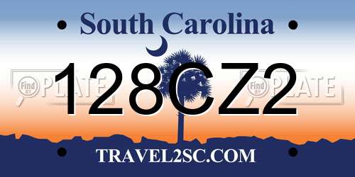 128CZ2 South Carolina License Plate