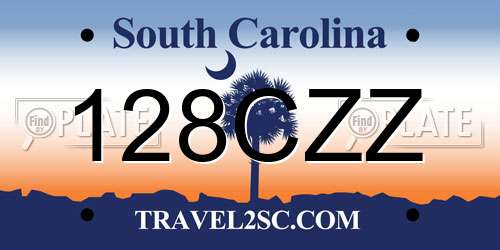 128CZZ South Carolina License Plate