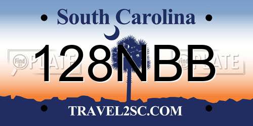 128NBB South Carolina License Plate