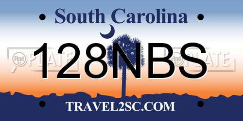 128NBS South Carolina License Plate