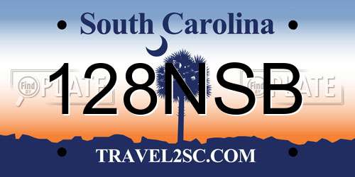 128NSB South Carolina License Plate