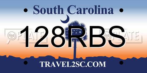 128RBS South Carolina License Plate
