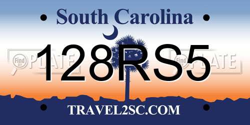 128RS5 South Carolina License Plate