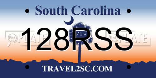 128RSS South Carolina License Plate
