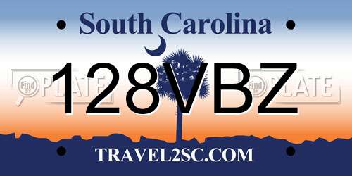 128VBZ South Carolina License Plate