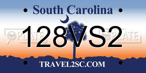 128VS2 South Carolina License Plate