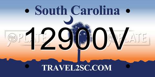 12900V South Carolina License Plate
