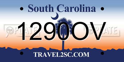 1290OV South Carolina License Plate