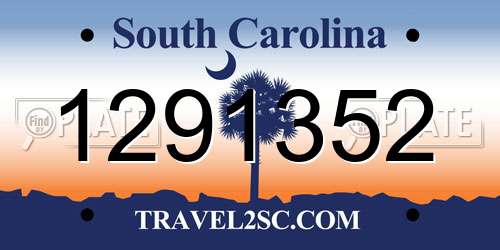 1291352 South Carolina License Plate