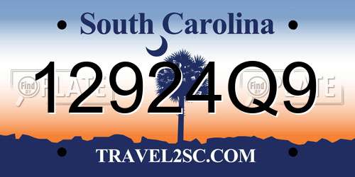 12924Q9 South Carolina License Plate