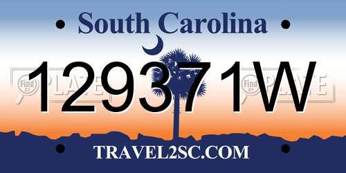 129371W South Carolina License Plate