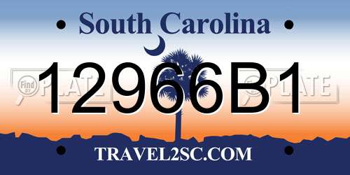 12966B1 South Carolina License Plate