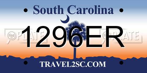 1296ER South Carolina License Plate