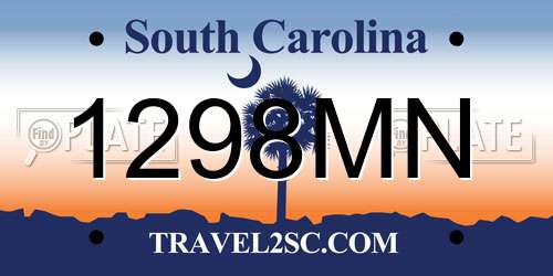 1298MN South Carolina License Plate