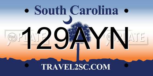 129AYN South Carolina License Plate