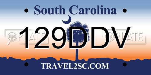 129DDV South Carolina License Plate
