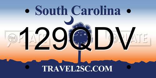 129QDV South Carolina License Plate