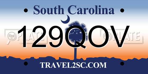 129QOV South Carolina License Plate