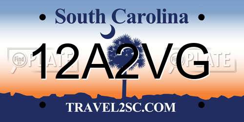 12A2VG South Carolina License Plate