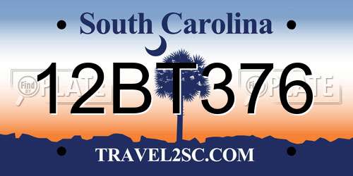 12BT376 South Carolina License Plate