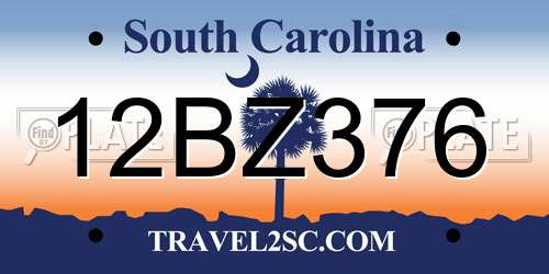 12BZ376 South Carolina License Plate