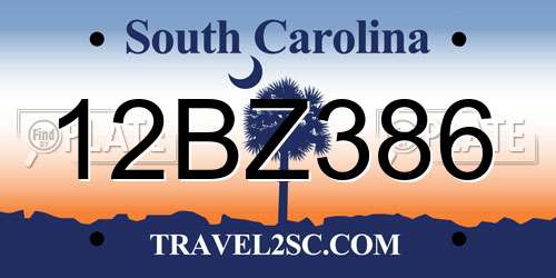 12BZ386 South Carolina License Plate