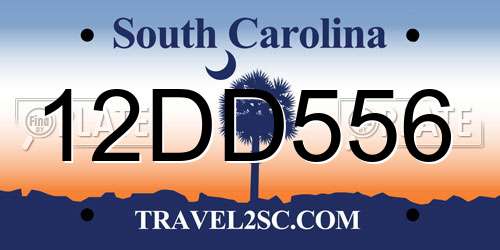 12DD556 South Carolina License Plate