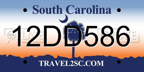 12DD586 South Carolina License Plate