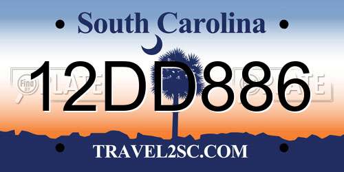 12DD886 South Carolina License Plate