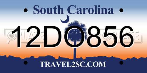 12DO856 South Carolina License Plate