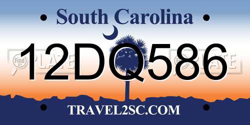 12DQ586 South Carolina License Plate
