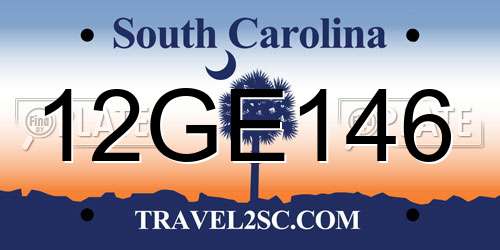 12GE146 South Carolina License Plate