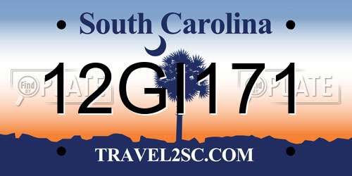 12GI171 South Carolina License Plate