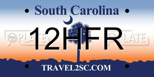 12HFR South Carolina License Plate