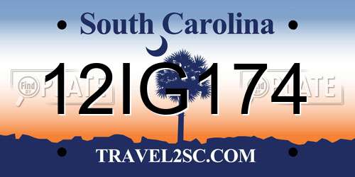 12IG174 South Carolina License Plate