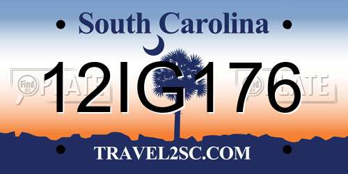 12IG176 South Carolina License Plate