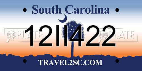 12II422 South Carolina License Plate