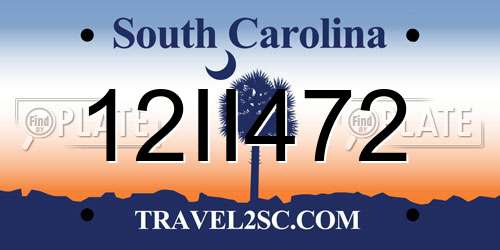 12II472 South Carolina License Plate