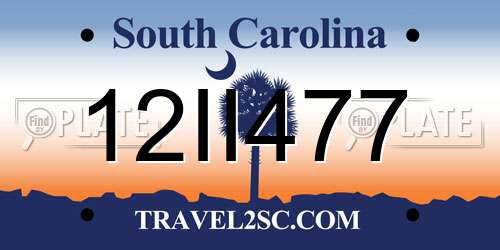 12II477 South Carolina License Plate