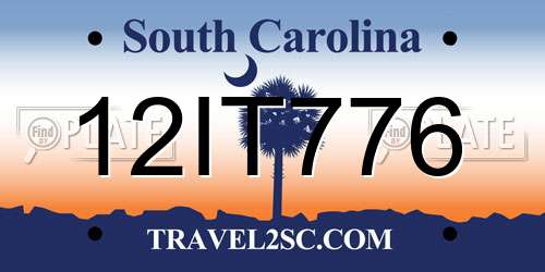 12IT776 South Carolina License Plate
