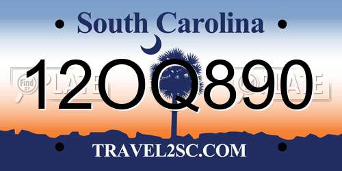 12OQ890 South Carolina License Plate