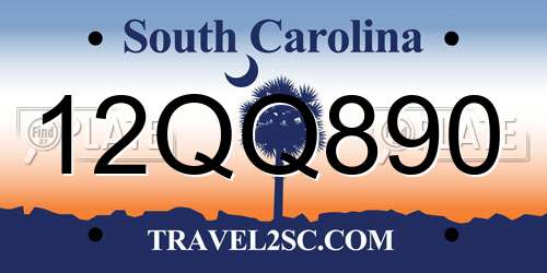 12QQ890 South Carolina License Plate
