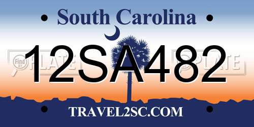 12SA482 South Carolina License Plate