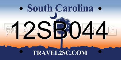 12SB044 South Carolina License Plate