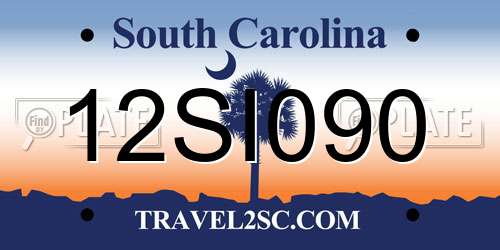 12SI090 South Carolina License Plate