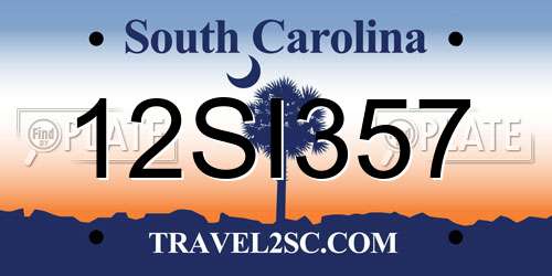 12SI357 South Carolina License Plate