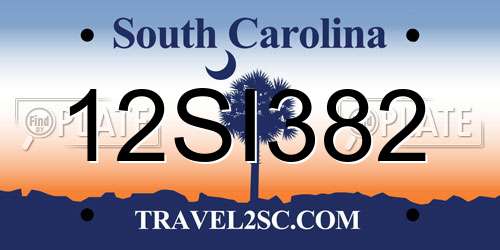 12SI382 South Carolina License Plate