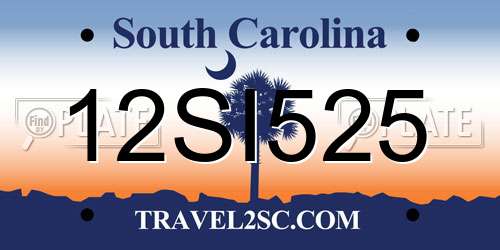 12SI525 South Carolina License Plate