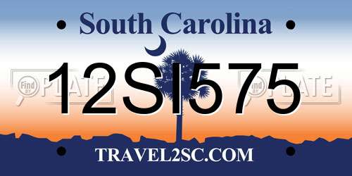 12SI575 South Carolina License Plate
