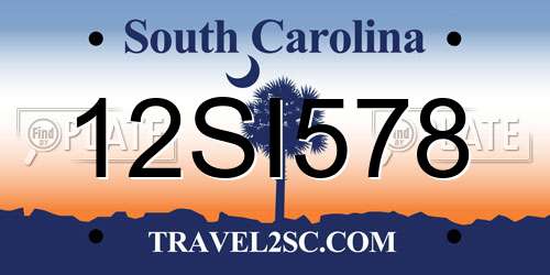 12SI578 South Carolina License Plate